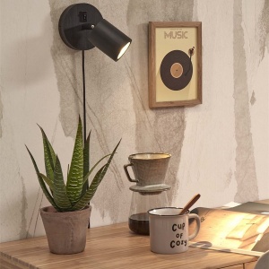 Aplica de perete eco din bambus Java dia.12x2,5cm, black 213168 universul-luminii.ro