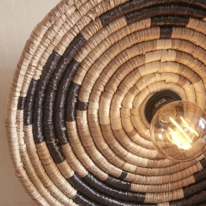 Aplica de perete eco din iarba de mare Andros, negru/natur/alb 218078 universul-luminii.ro
