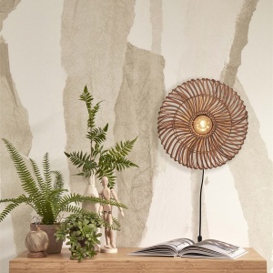 Aplica de perete eco din ratan Zanzibar flat 40cm S, nat 121488 universul-luminii.ro