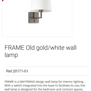 Aplica de perete eleganta design clasic FRAME auriu/alb 91938 universul-luminii.ro