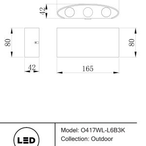 Aplica de perete exterior cu iluminat arhitectural IP54 LED Strato negru 100788 universul-luminii.ro