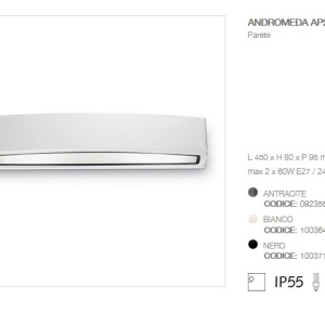 Aplica de perete exterior cu iluminat up-and-down IP55 ANDROMEDA AP2 alb 100364 - Img 2