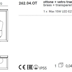 Aplica de perete exterior cu protectie IP55, Quadro 117378 universul-luminii.ro