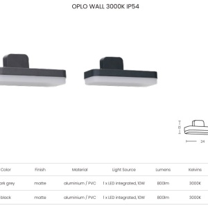 Aplica de perete exterior OPLO IP54 negru - Img 2