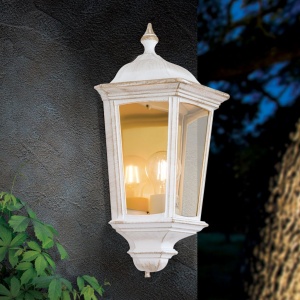 Aplica de perete exterior stil clasic IP43 Puchberg AL 11K/82505 weiß-gold/rauch OR 631108 universul-luminii.ro
