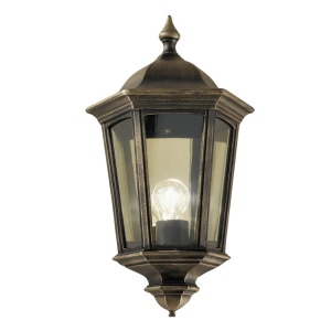 Aplica de perete exterior stil clasic IP43 Puchberg AL 11K/82505 schwarz-gold/rauch OR
