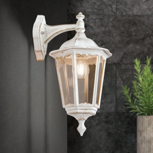Aplica de perete exterior stil clasic IP43 Puchberg AL 11K/82571 weiß-gold/rauch OR 631198 universul-luminii.ro