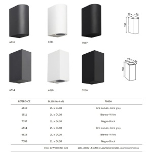 Aplica de perete iluminat exterior ambiental IP54 KANDANCHU alba 136018 universul-luminii.ro