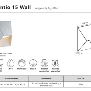 Aplica de perete iluminat exterior IP54 Pontio 15 otel galvanizat 221388 universul-luminii.ro
