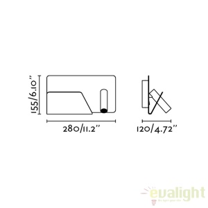 Aplica de perete / Lampa cu reader LED SUAU USB alb dormitor dreapta 62122 51398 universul-luminii.ro