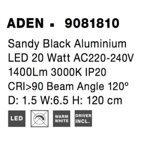 Aplica de perete LED design liniar Aden 120cm - Img 2