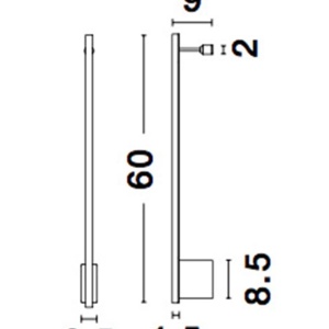 Aplica de perete LED design liniar GROPIUS negru, L-60cm, H-9cm - Img 2