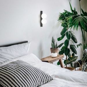 Aplica de perete LED design minimalist Ping pong ap2 negru 142808 universul-luminii.ro