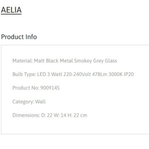 Aplica de perete LED design modern AELIA 152508 universul-luminii.ro