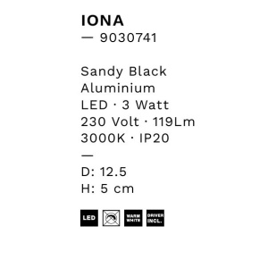 Aplica de perete LED design modern ambiental Iona negru 148398 universul-luminii.ro