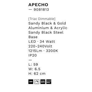 Aplica de perete LED design modern APECHO negru, auriu - Img 2