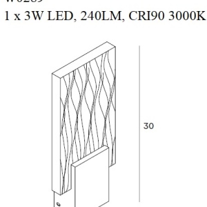 Aplica de perete LED design modern VETRO auriu W0289 MX - Img 2