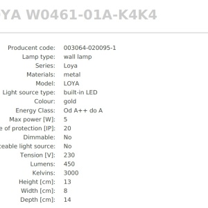 Aplica de perete LED directionabila, design minimalist LOYA, auriu lucios - Img 2