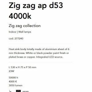 Aplica de perete LED lumina ambientala Zig zag ap d75 4000k BIANCO - Img 4