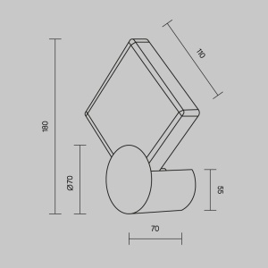 Aplica de perete LED metal cupru Quadro - Img 7