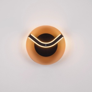 Aplica de perete LED metal negru cu sticla champagne, HALLEY - Img 4