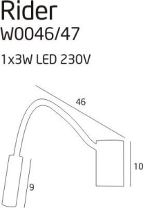 Aplica de perete LED Rider alb W0047 MX - Img 2