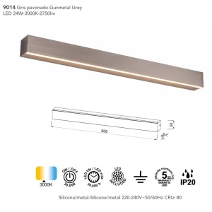 Aplica de perete liniara LED ELEGANCE 60cm - Img 5