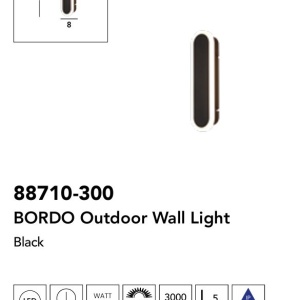 Aplica de perete lumina ambientala exterior Bordo LED, H-30cm 159228 universul-luminii.ro