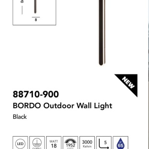 Aplica de perete lumina ambientala exterior Bordo LED, H-90cm 159238 universul-luminii.ro