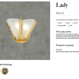 Aplica de perete LUX design clasic realizata manual Lady A2 - Img 3