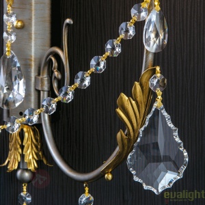 Aplica de perete LUX super eleganta cristal 2 brate Miramare WA 2-1305/2 silber-goldOR 173088 universul-luminii.ro