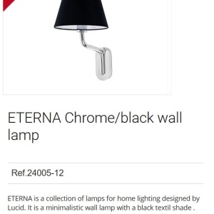 Aplica de perete moderna design elegant ETERNA crom/negru 91688 universul-luminii.ro