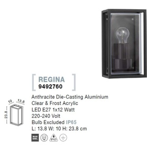 Aplica de perete pentru iluminat exterior IP65 REGINA 205928 universul-luminii.ro