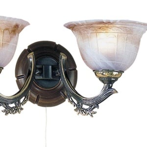 Aplica de perete rustica design italian din alama cu lemn 2801 105648 universul-luminii.ro