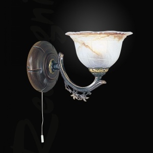 Aplica de perete rustica design italian din alama cu lemn 2801 105658 universul-luminii.ro