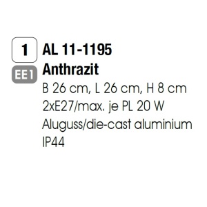 Aplica de perete sau tavan exterior, protectie IP44, Henry antracit 95108 universul-luminii.ro