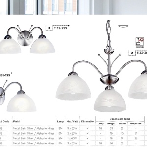 Aplica de perete stil clasic Milanese 2L argintiu 1132-2SS SRT - Img 3