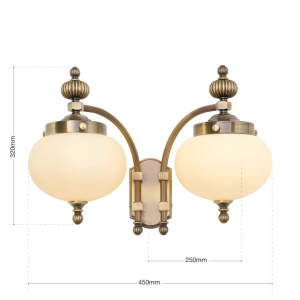 Aplica de perete stil clasic Nostalgie 2L down alama antique/champagne 234108 universul-luminii.ro