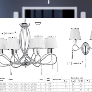 Aplica de perete stil clasic Simplicity crom 2032-2CC SRT - Img 3