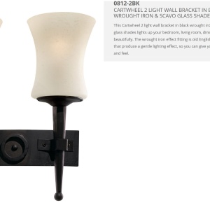 Aplica de perete stil rustic Cartwheel 0812-2BK SRT - Img 2