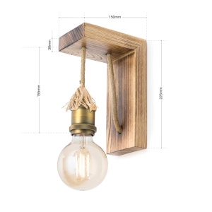 Aplica de perete stil vintage lemn / sfoara / metal antique Bassena 198768 universul-luminii.ro