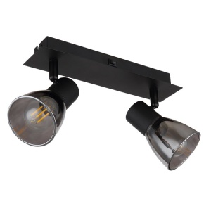 Aplica de perete / tavan cu 2 spoturi directionabile design modern CLAUDE negru 114308 universul-luminii.ro