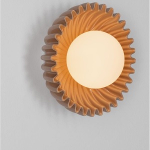 Aplica decorativa ceramica caramel, sticla alb, PETEL 168308 universul-luminii.ro