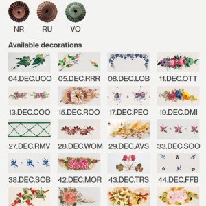 Aplica design clasic cu decor ceramic realizat manual FERRARA 127808 universul-luminii.ro
