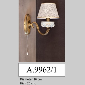 Aplica design italian din alama si portelan alb 9962 - Img 2