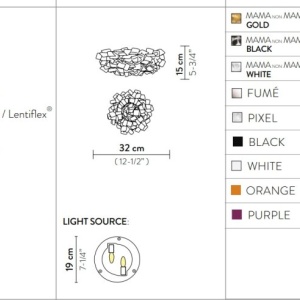 Aplica design unicat realizata manual Clizia Mini Pixel, 32cm - Img 2