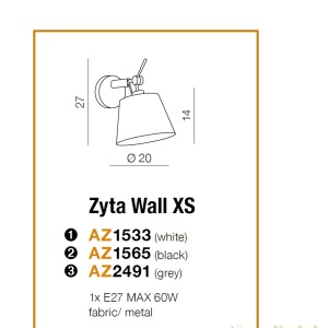 Aplica directionabila design modern ZYTA XS gri - Img 3