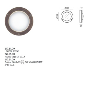 Aplica exterior cu protectie IP55 Marina G9, 14cm 247.01.OO 69248 universul-luminii.ro
