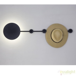 Aplica LED ambientala cu cuier HAN neagra 01001 - Img 3