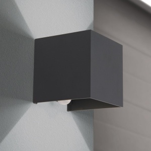 Aplica LED ambientala de exterior cu senzor de miscare IP54 CUBE-S antracit 157208 universul-luminii.ro